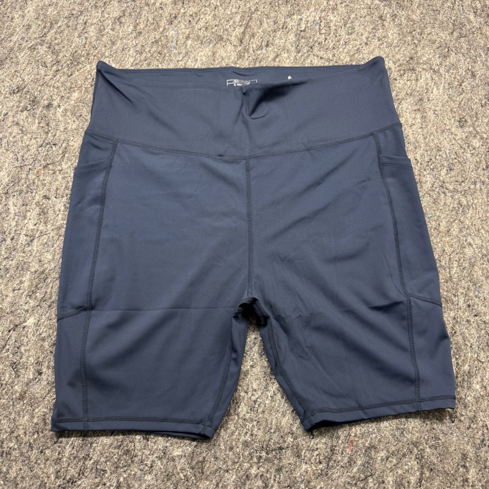 Athletex Performance Womens 3X Biker Shorts Gray High Rise Pockets Athletic